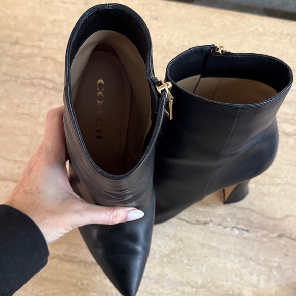 Coach Black Leather Heeled Boots - Picture 2 of 8